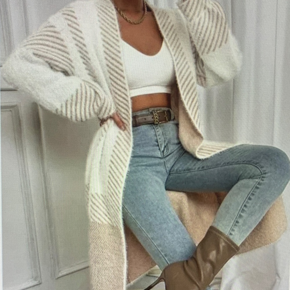 Cozy Cream and Tan Women's Sweater
